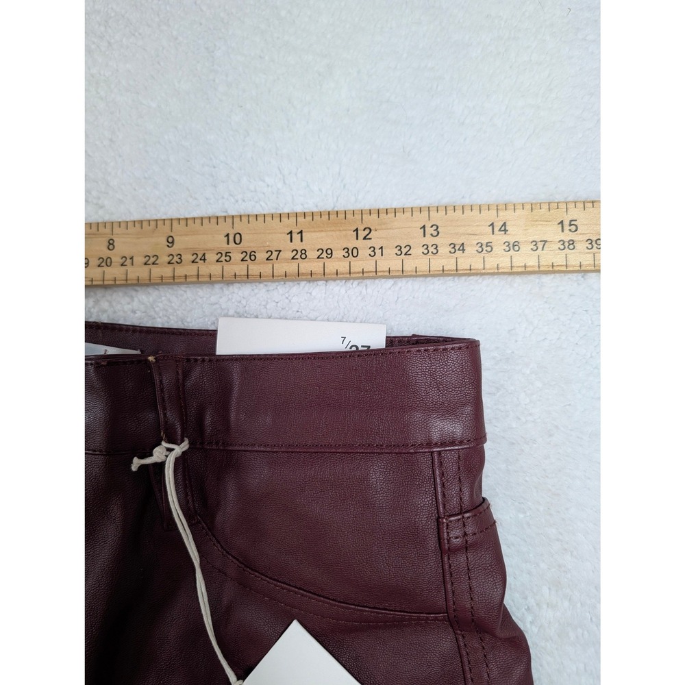 KanCan High Rise Faux Leather Skinny Pants Burgundy Ankle Zip KC7328MA Size 7/27 - Picture 8 of 13